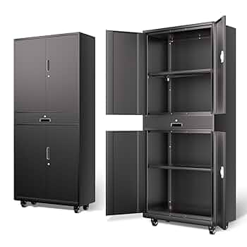 Amazon.com: DNA MOTORING 73'' Metal Storage Cabinet, Rolling